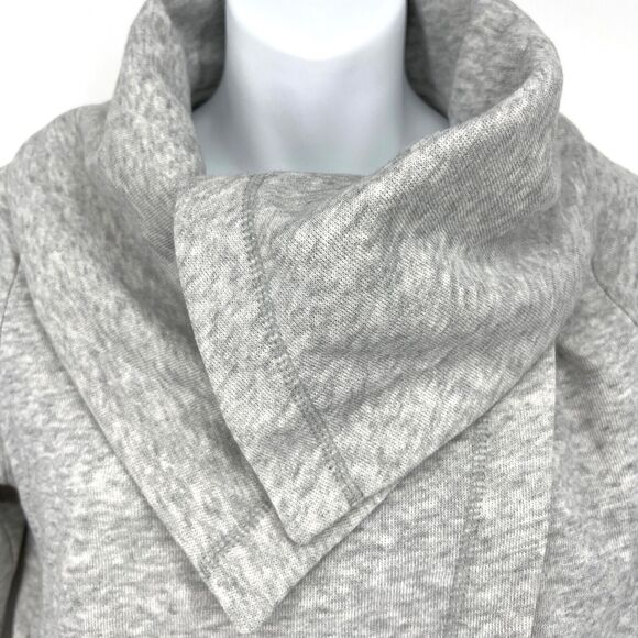 Z by Zella Girls Shooting Star Drape Collar Cardigan Grey Light Heather L 10-12 - Picture 2 of 9